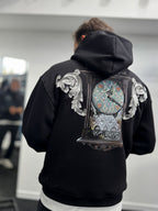 Black Back Motif Watch Hooded Sweatshirt SW-5254