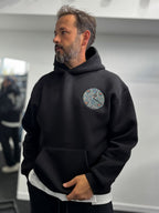 Black Back Motif Watch Hooded Sweatshirt SW-5254