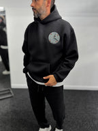 Black Back Motif Watch Hooded Sweatshirt SW-5254