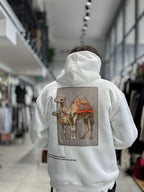 White Camel Patch Hooded Sweatshirt SW-5254
