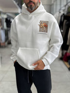 White Camel Patch Hooded Sweatshirt SW-5254