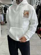 White Camel Patch Hooded Sweatshirt SW-5254