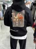 Black Camel Patch Hooded Sweatshirt SW-5254