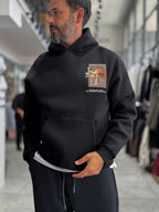 Black Camel Patch Hooded Sweatshirt SW-5254