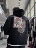Black Back Motif Hooded Sweatshirt SW-5242