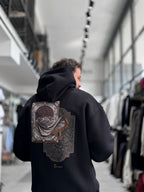 Black Back Motif Hooded Sweatshirt SW-5242