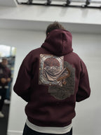 Burgundy Back Motif Hooded Sweatshirt SW-5242