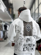 White Holographic Hooded Sweatshirt SW-5261