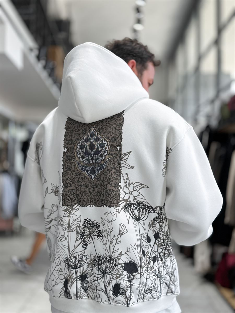 White Holographic Hooded Sweatshirt SW-5261