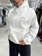 White Holographic Hooded Sweatshirt SW-5261