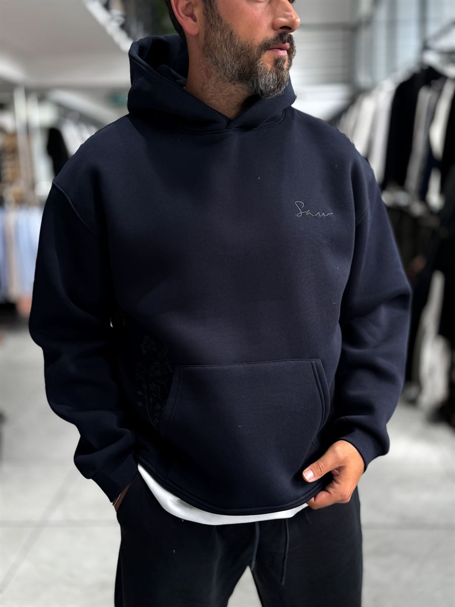 Navy Holographic Hooded Sweatshirt SW-5261