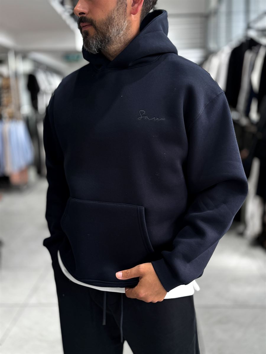 Navy Holographic Hooded Sweatshirt SW-5261
