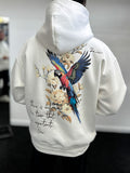 White Parrot Hooded Sweatshirt SW-5264