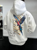 White Parrot Hooded Sweatshirt SW-5264