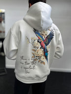 White Parrot Hooded Sweatshirt SW-5264