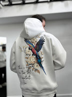 White Parrot Hooded Sweatshirt SW-5264