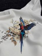 White Parrot Hooded Sweatshirt SW-5264