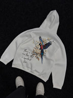 White Parrot Hooded Sweatshirt SW-5264