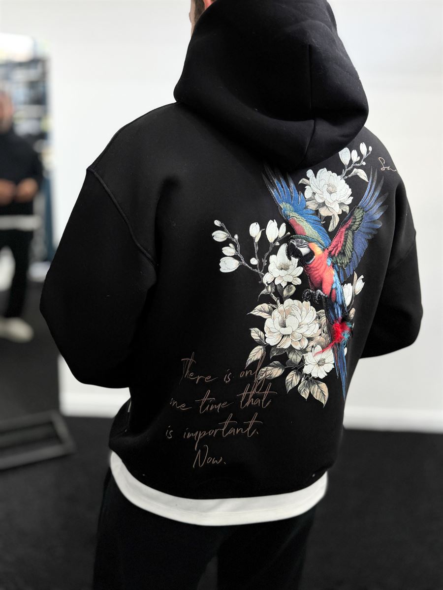 Black Parrot Hooded Sweatshirt SW-5264