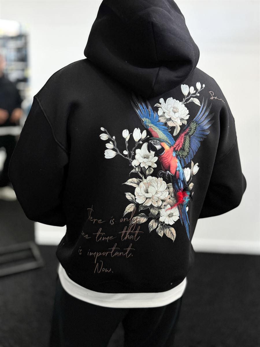 Black Parrot Hooded Sweatshirt SW-5264