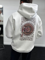 White Rhinestone Hooded Sweatshirt SW-5255