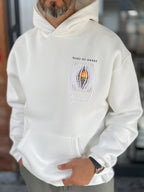 White Mono Patch Hooded Sweatshirt SW-5212