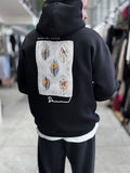 Black Mono Patch Hooded Sweatshirt SW-5212