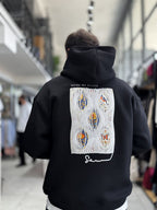 Black Mono Patch Hooded Sweatshirt SW-5212