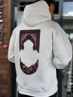 White Carpet Patch Hooded Sweatshirt SW-5272