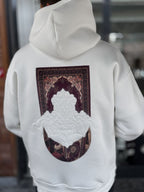 White Carpet Patch Hooded Sweatshirt SW-5272