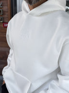 White Carpet Patch Hooded Sweatshirt SW-5272