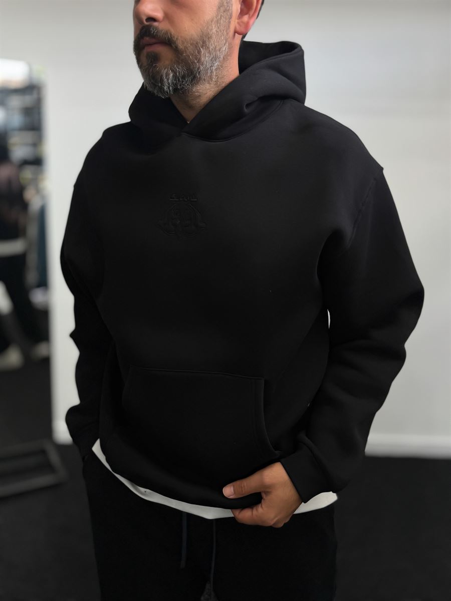 Black Carpet Patch Hooded Sweatshirt SW-5272