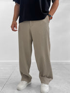 Beige Corduroy Baggy Trousers WE-5122