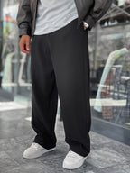 Black Corduroy Baggy Trousers WE-5122