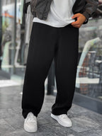 Black Corduroy Baggy Trousers WE-5122