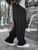 Black Corduroy Baggy Trousers WE-5122