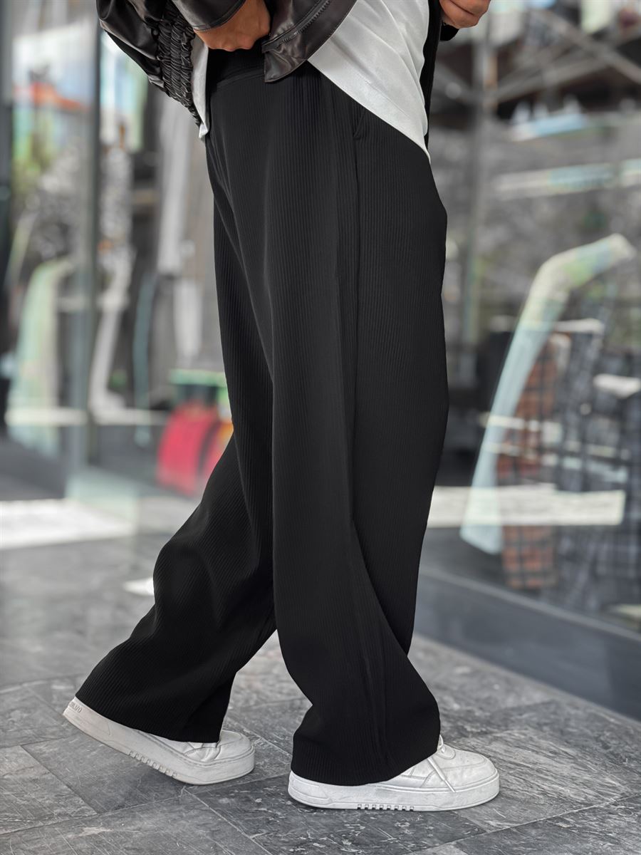Black Corduroy Baggy Trousers WE-5122