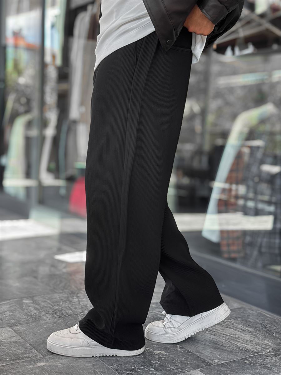 Black Corduroy Baggy Trousers WE-5122
