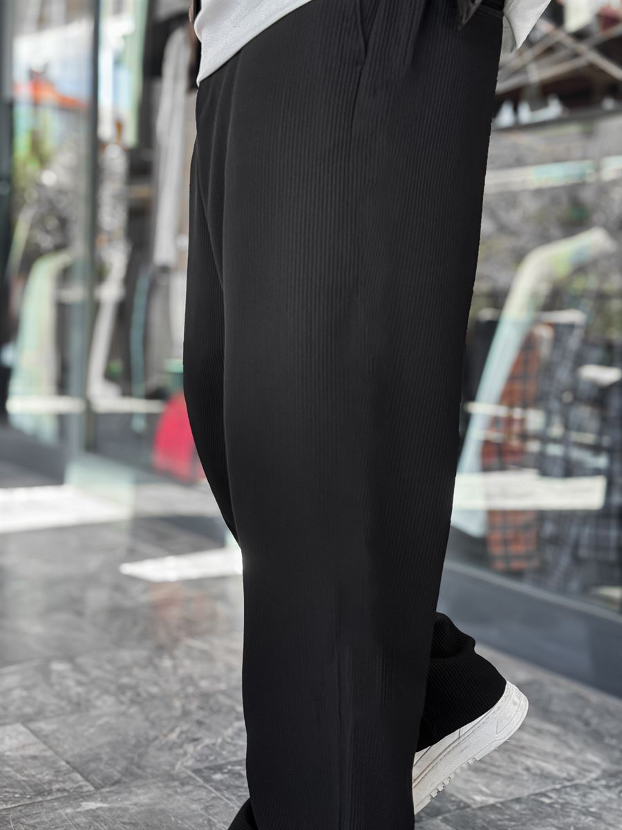 Black Corduroy Baggy Trousers WE-5122