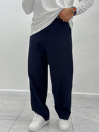 Navy Corduroy Baggy Trousers WE-5122