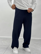 Navy Corduroy Baggy Trousers WE-5122