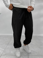 Black Hem Stopper Parachute Trousers WE-5123