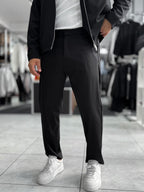 Black Regular Fit Basic Trousers WE-5126