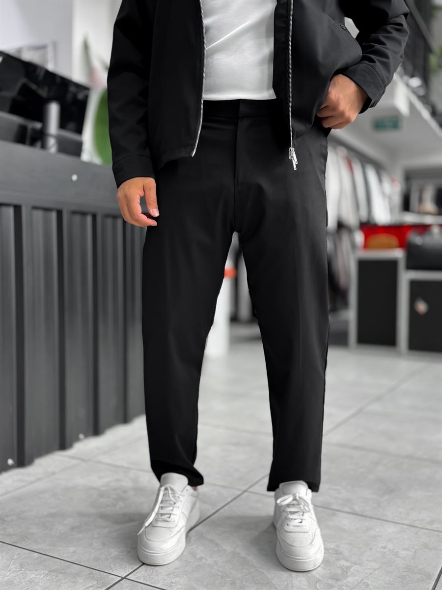 Black Regular Fit Basic Trousers WE-5126