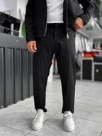 Black Regular Fit Basic Trousers WE-5126