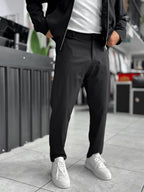 Black Regular Fit Basic Trousers WE-5126