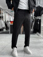 Black Regular Fit Basic Trousers WE-5126