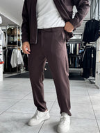Brown Regular Fit Basic Trousers WE-5126