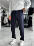 Navy Regular Fit Basic Trousers WE-5126