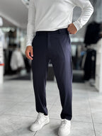 Navy Regular Fit Basic Trousers WE-5126